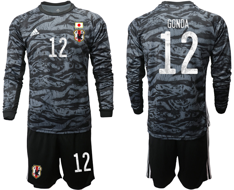 Men 2020-2021 Season National team Japan goalkeeper Long sleeve black #12 Soccer Jersey